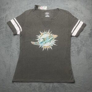 Miami Dolphins Tshirt Women's Gray Size Large NFL Team Apparel New With Tag